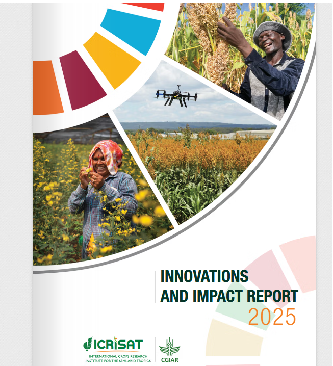ICRISAT's tweet photo. ICRISAT's Innovations & Impact Report 2025 is out now! 

From heat-tolerant pigeonpea to AI-powered climate advisories, this year's report proves that innovation is the bridge between challenges and solutions. Despite accelerating climate volatility, our scientists, farmers, and partners across Asia and Africa have turned science into tangible impact strengthening food security, restoring landscapes, and building resilience for millions across the drylands.

Read more: https://t.co/Eewm9ABXWc