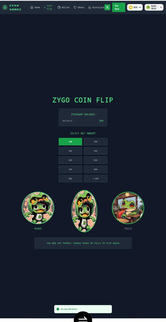 honoredone3's tweet photo. @ZSWAP_DEX Turned my $ZSWAP into some real action on Zygo Games!   

Played Coin Flip for quick doubles, win or lose, still getting $ZRW rewards while having fun..

Let's keep the frog ecosystem hopping!

@adams54134   @MosesAdash87032 @yung_peezy

  #ZygoGamesGiveaway #ZSWAP https://t.co/jYiQPJn6ds