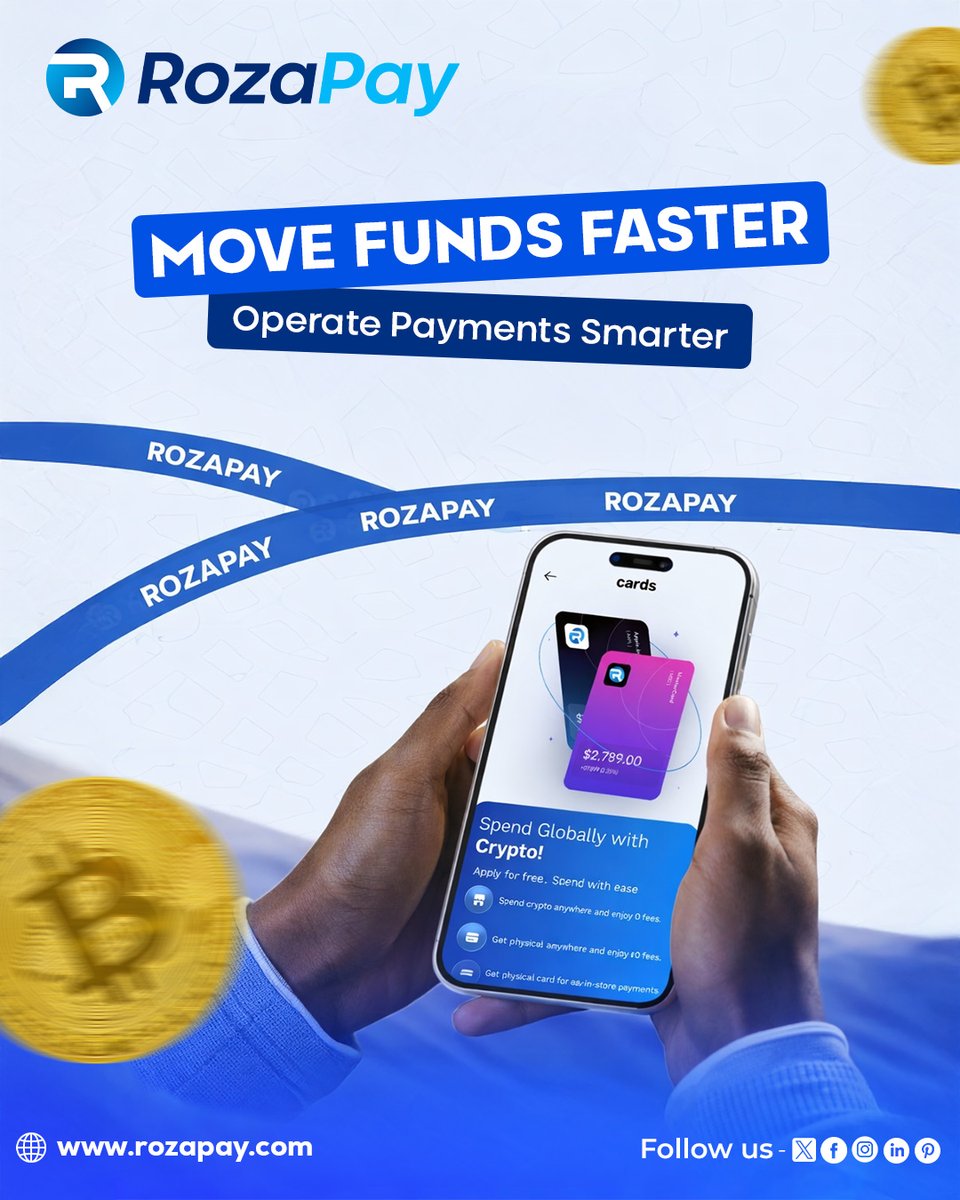 rozapaynow's tweet photo. Move funds faster ⚡
Pay smarter 💳

Go global with #Rozapay 🌍
👉 https://t.co/Nz2A5xlj1J

#Fintech #Crypto #DigitalPayments #Startup https://t.co/uaTYrdEP5t