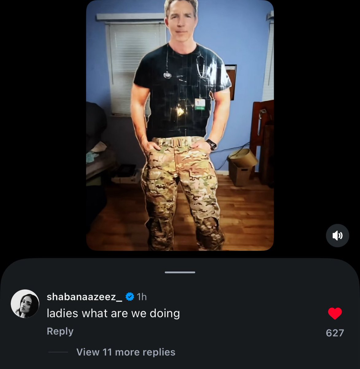 shabana commented on this insta reel of someone (@/maxineseto) making a jack abbot cardboard cutout LOL