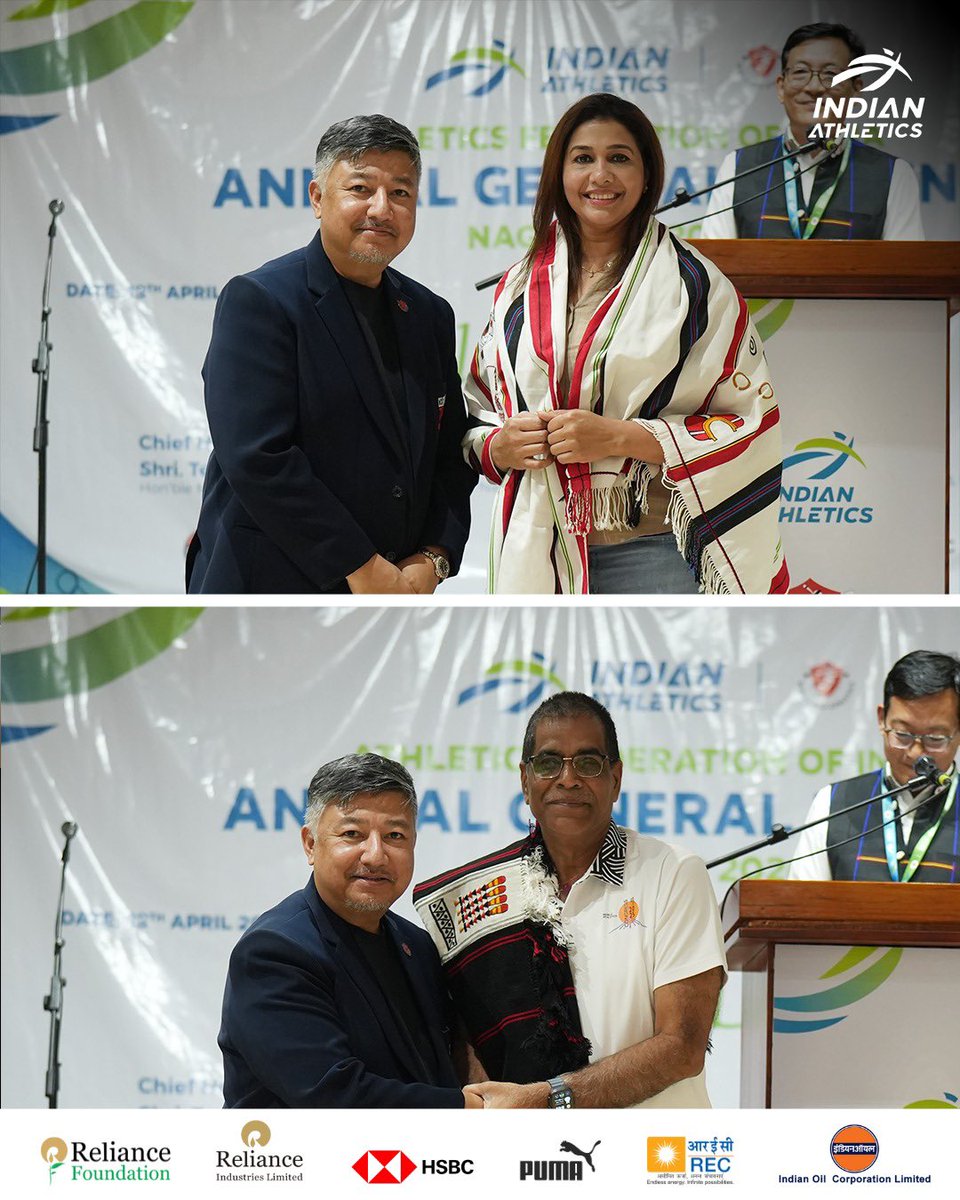 afiindia's tweet image. A glimpse from last night’s official dinner ahead of the Annual General Meeting, Nagaland 2026 ✨

#IndianAthletics #AFI