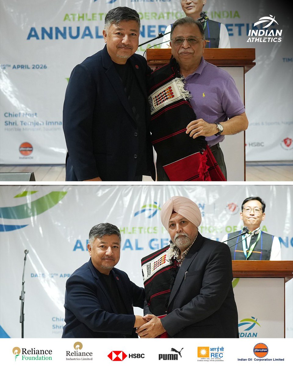 afiindia's tweet image. A glimpse from last night’s official dinner ahead of the Annual General Meeting, Nagaland 2026 ✨

#IndianAthletics #AFI