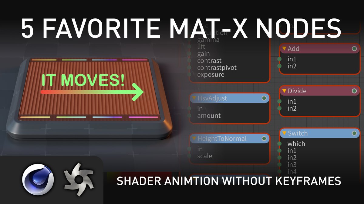 RaphaelRau's tweet image. This weeks Tutorial is online:
"My 5 favorite new MaterialX nodes"

I mostly show how you can animate shader parameters and show some new nosed in the MaterialX context.
Nerdy warning 😇

youtu.be/f4_ALknPuEg

@OTOY  @MaxonVFX @Maxon_Cinema4D 
#octane #c4d #materialx #cinema4d