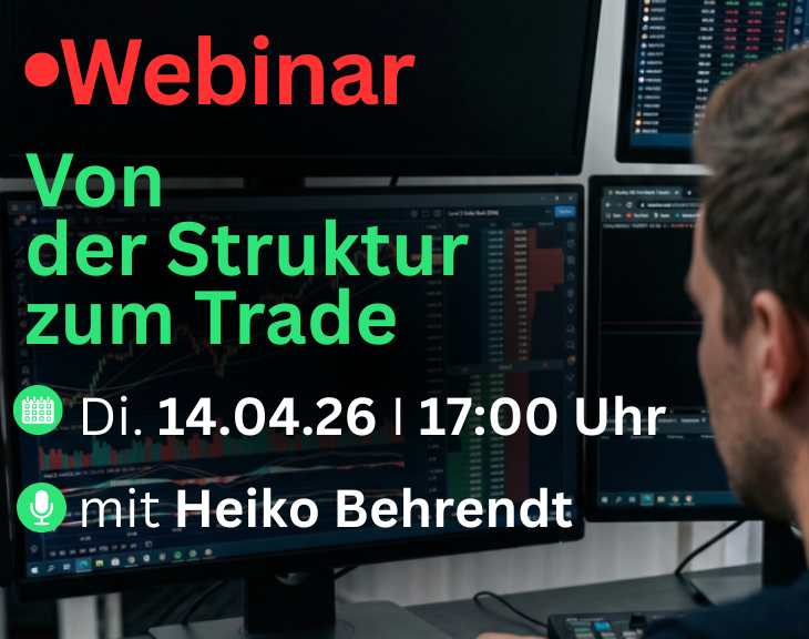 Schluss mit Rätselraten: Schluss mit dem Rätselraten – So liest du den Markt richtig im heutigen kostenfreien Webinar mit <a href="/Tickmill/">Tickmill</a>
Hier neu anmelden, auch wenn du beim 1. Webinar dabei warst!  scalp-trading.de/tickmillIch Bis heute Abend um 17:00 Uhr 👋🏻