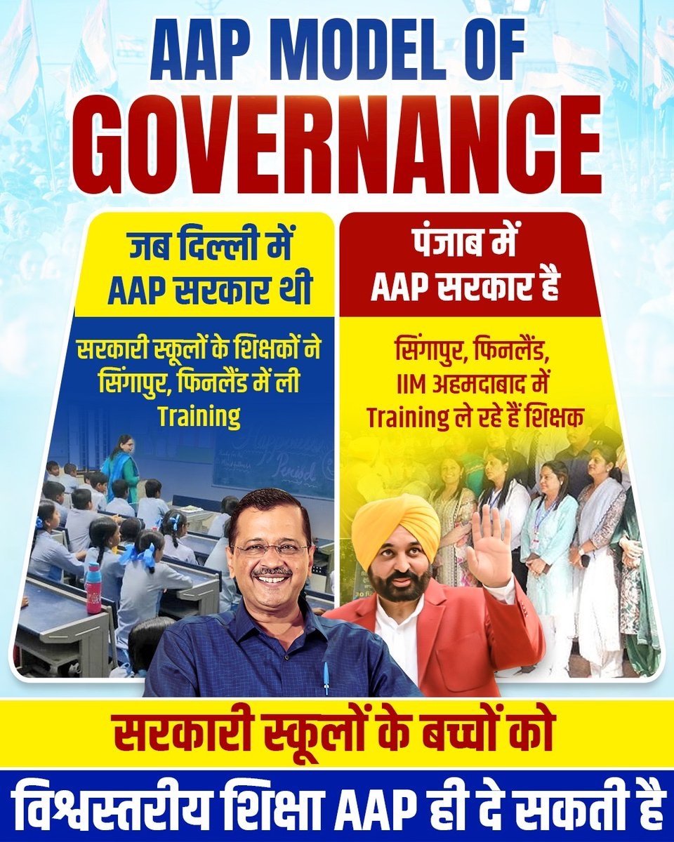 मौका हर बच्चे को, उड़ान हर सपने को- AAP Model of Governance.