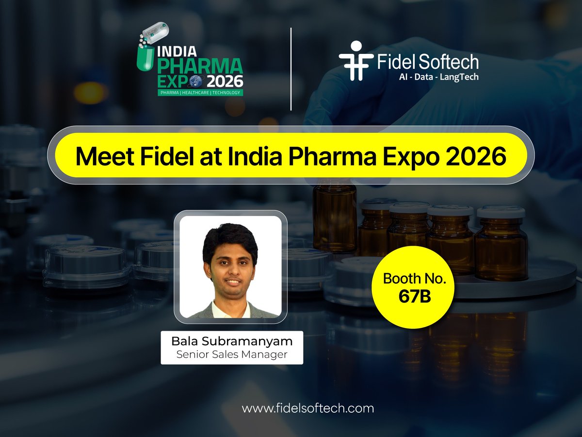 Fidel is participating in the India Pharma Expo 2026.

The event will be held from 23rd to 25th April 2026 at the HITEX Exhibition Center, Hyderabad. Join us at Hall 3, Booth No. 67B.

Read more here: fidelsoftech.com/news-and-blogs…

#indiapharmaexpo #indiapharmaexpo2026 <a href="/indiaPharmaExpo/">India Pharma Expo 2026</a>