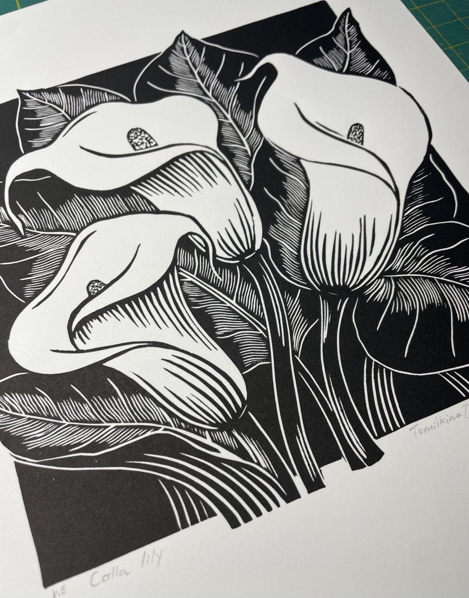 TomilkinaDesign's tweet photo. https://t.co/5Cz91M1pOJ Calla Lily Linocut print #callalily #callalilyflowers #flowers #botanical #botanicalart #art #floralprint #original #originalart #handcarve #handprinted #blackandwhite #linocut #linocutprint https://t.co/5CgsWVa5B8