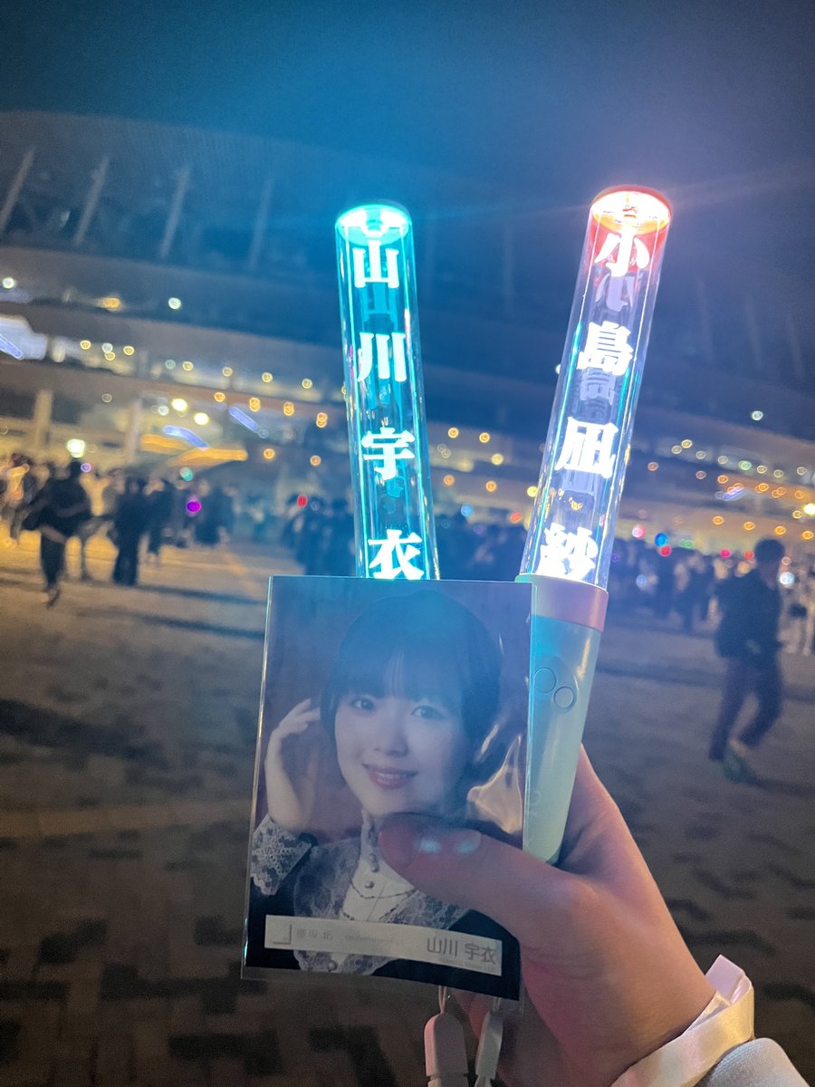 Daaa500's tweet photo. 国立2日目、初の櫻坂ライブ参戦でした！

終始迫力に圧倒され続けて、推し2人が輝いてる姿も見れて最高のライブでした！

夏のツアーも6thアニラも絶対いくぞ💪 

 #櫻坂46 
 #5thアニラ
 #山川宇衣
 #小島凪紗 https://t.co/orGICYrDZl