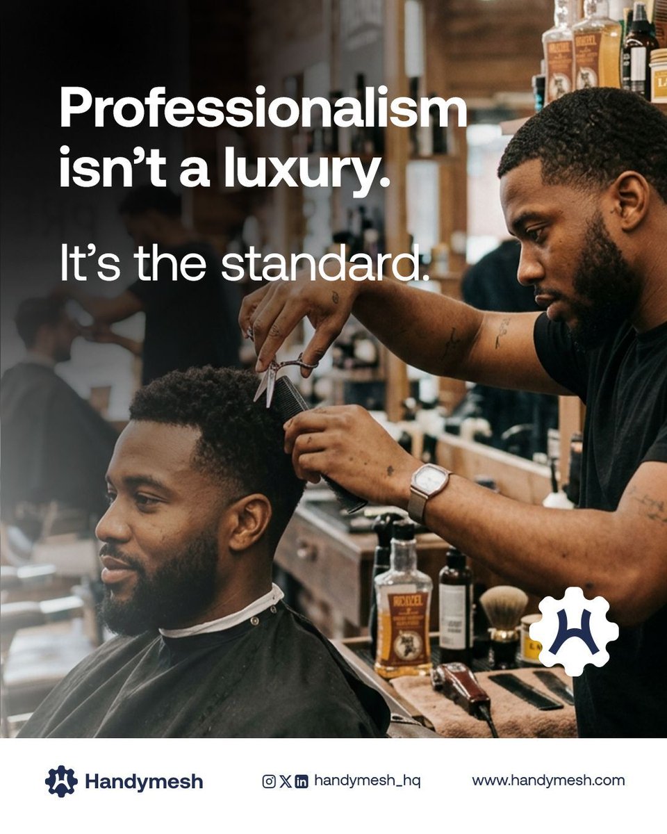 handymesh_'s tweet photo. Professionalism isn’t a luxury. It’s the standard. 
With Handymesh, you get verified artisans, reliable service, and quality you can trust.

No chasing. No uncertainty. No shortcuts.

Book now. 🔧
#Handymesh #TrustedProfessionals https://t.co/iKwVtMSZhv