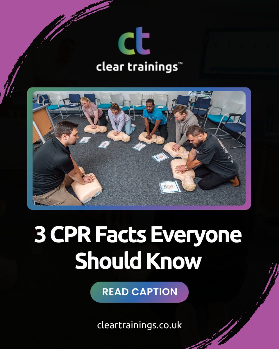 cleartrainings1's tweet image. Think you know CPR? 🫀

➡️ Immediate CPR can double/triple survival changes
 ➡️ For every minute without CPR chances drop 7-10%
 ➡️ Correct AED use significantly boosts survival

 cleartrainings.co.uk

#cleartrainings #CPRtraining #firstaid #workplacesafety