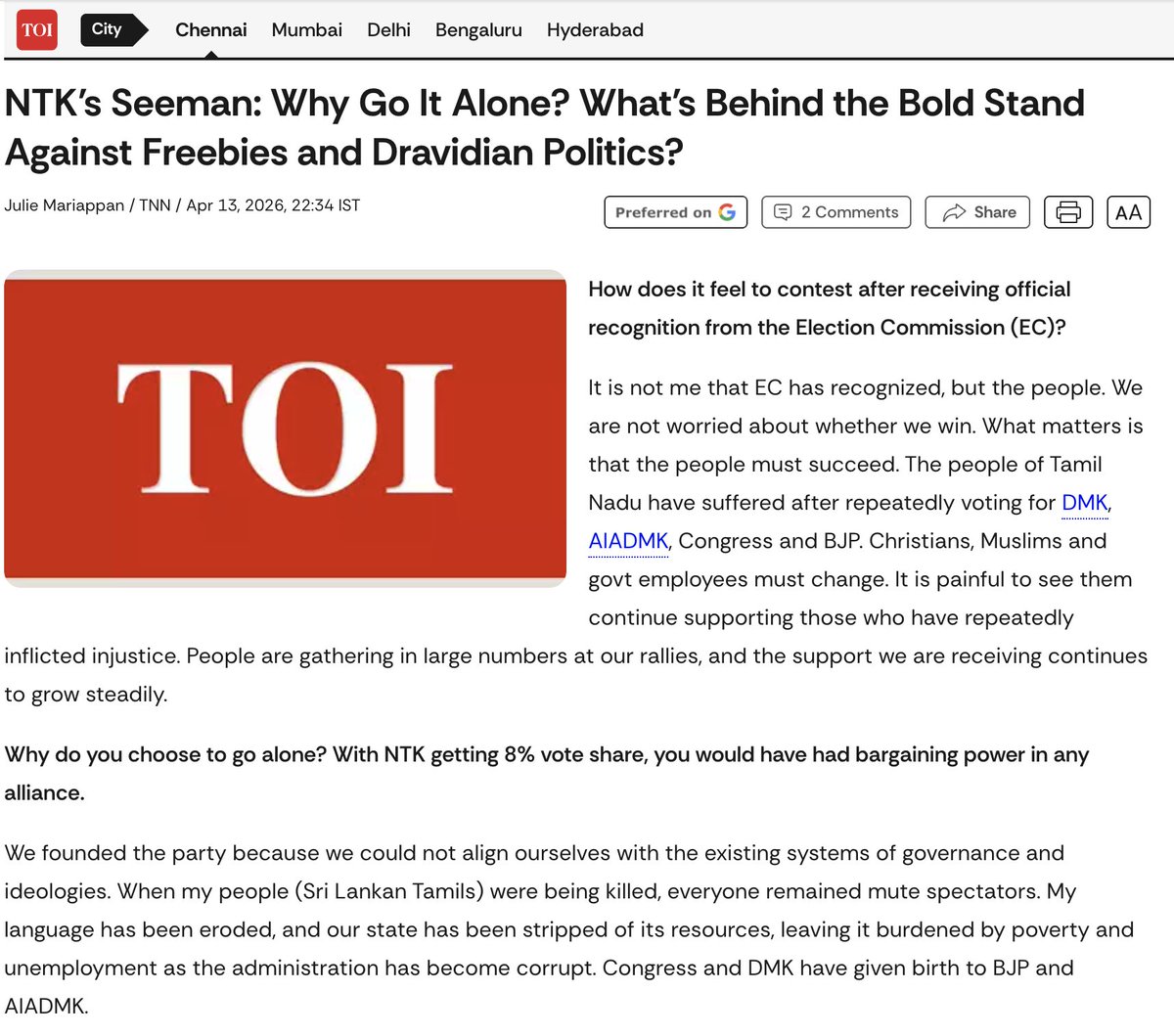 arunSaysSmile's tweet image. #NTK #Seeman 
#TOI