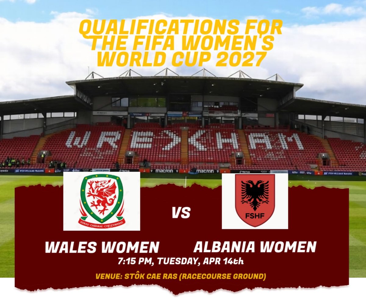sealandspartans's tweet photo. This evening several of our players are off to @Wrexham_AFC Stōk cae ras (Racecourse Ground) to watch @FAWales Women vs Albania Women in the qualifications for the Fifa Women's World Cup 2027
#WalesWomen #WrexhamAFC #Racecourseground #cymruambyth https://t.co/rC6ACM1H6u