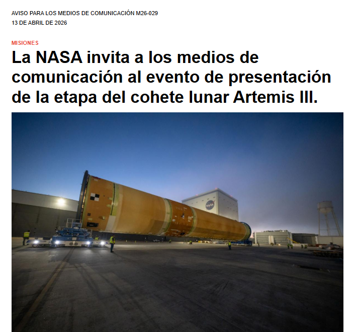 ExoPlanetascom's tweet image. SIGUIENTE PASO: La #Artemis III ya está en marcha, deberíamos ver esa misión a mediados del próximo año.
Ayer recibí el correo en el que la #NASA invita a los medios de comunicación al evento de presentación de la etapa del cohete lunar Artemis III.