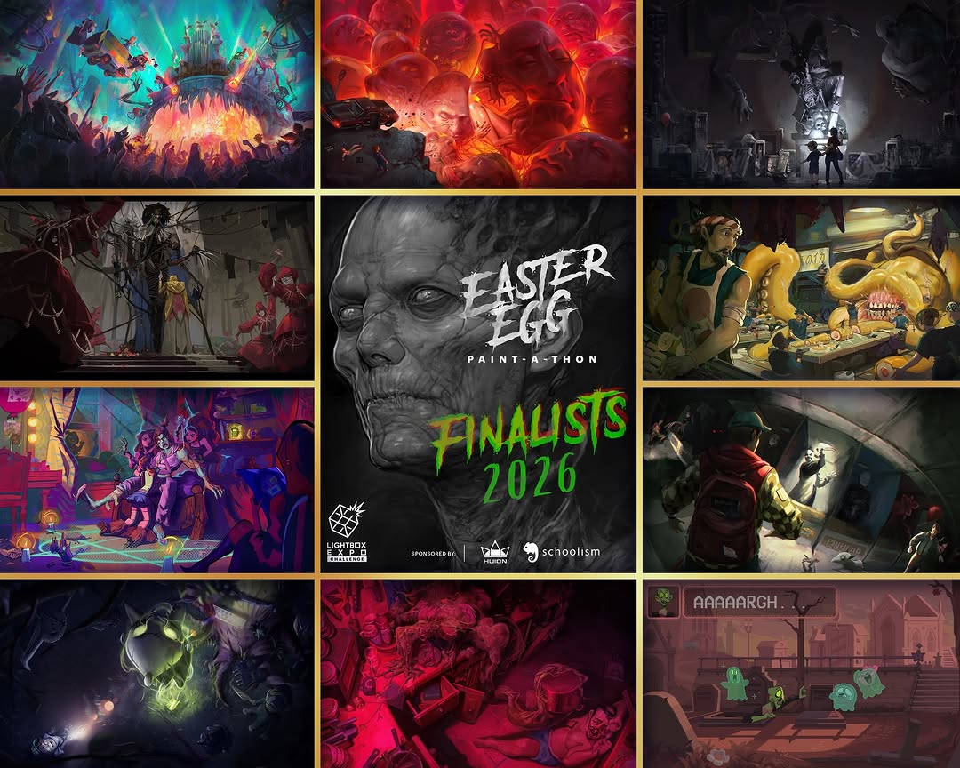 HuionWriting's tweet photo. Easter Egg Paint-a-Thon by @LightBoxExpo — 2026 finalists.

A wide mix of styles and creative directions this year, with work from artists across the global community.

#Huion #LightBoxExpo #DigitalArt https://t.co/ak2QZS9aUJ