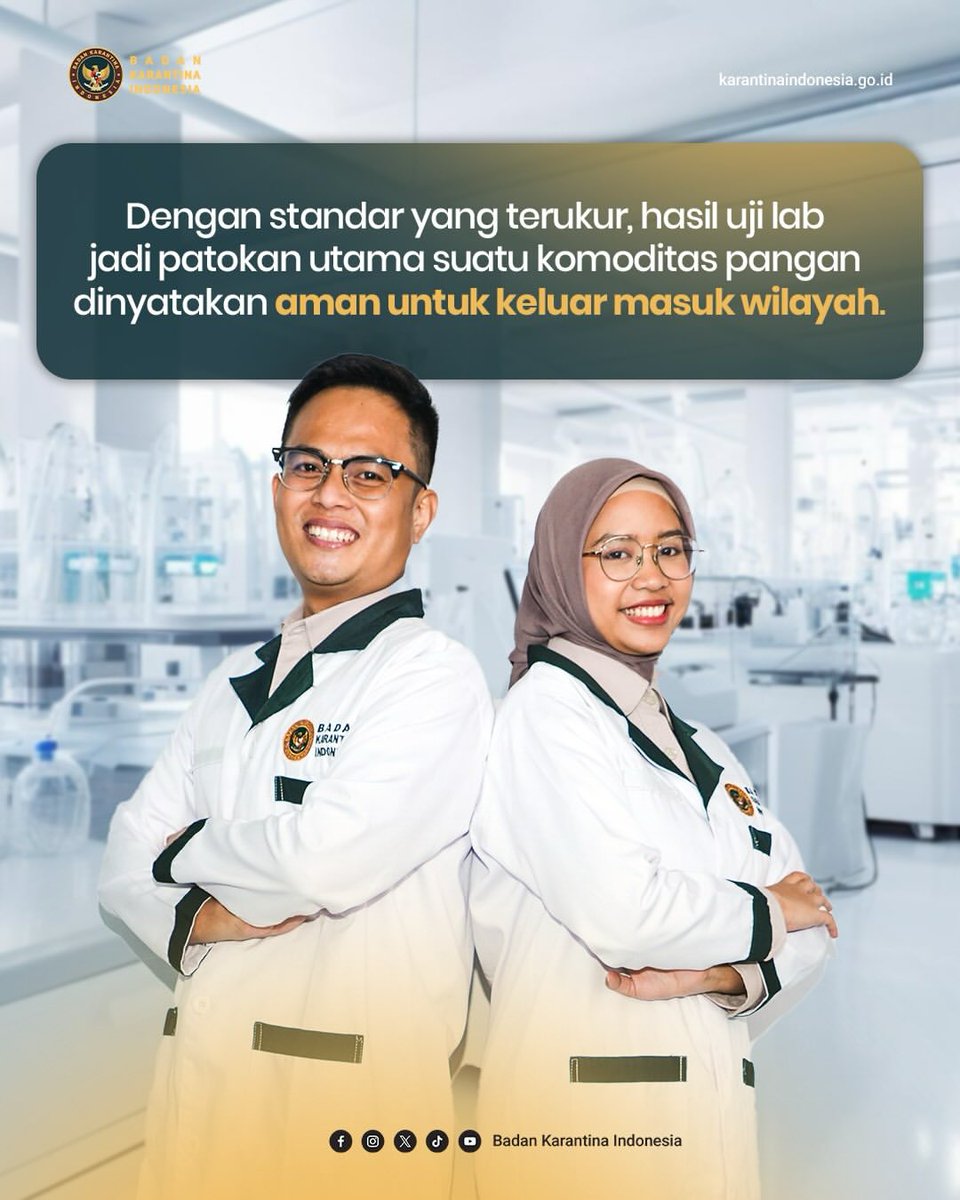 Bukan tebak-tebakan berhadiah yaa.. 

Setiap komoditas pangan yang keluar masuk wajib lolos uji lab sesuai ketentuan yang tertera pada SNI ISO 17025:2017

#Karantina #Laboratorium #Kuat