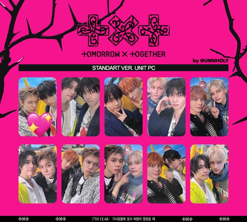 cy__943's tweet photo. TXT トゥバ 7TH YEAR: A Moment of Stillness in the Thorns トレカ 

譲：画像1枚目

求：画像2.3枚目💖

郵送、同日発送orモアコン兵庫での手渡し🙆‍♀️
纏めて交換していただける方、条件の合う方いましたらお気軽にお声掛けください🍀 https://t.co/WyaST9aQeq