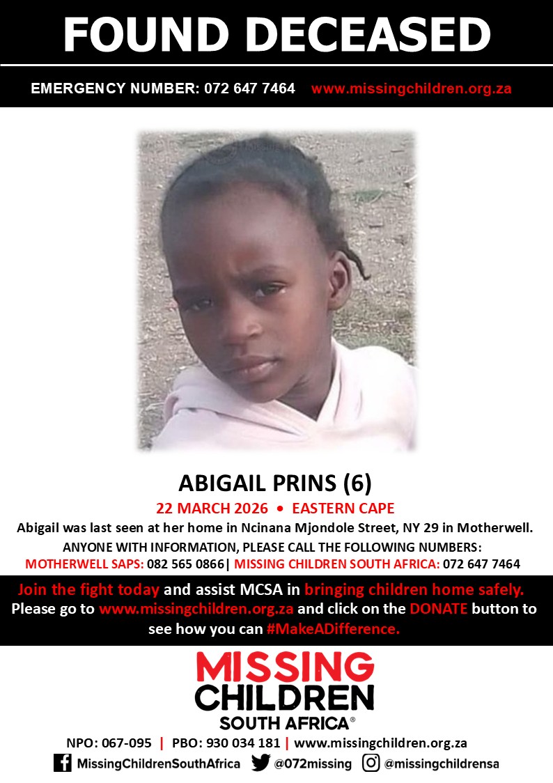 Missing Children SA tweet media