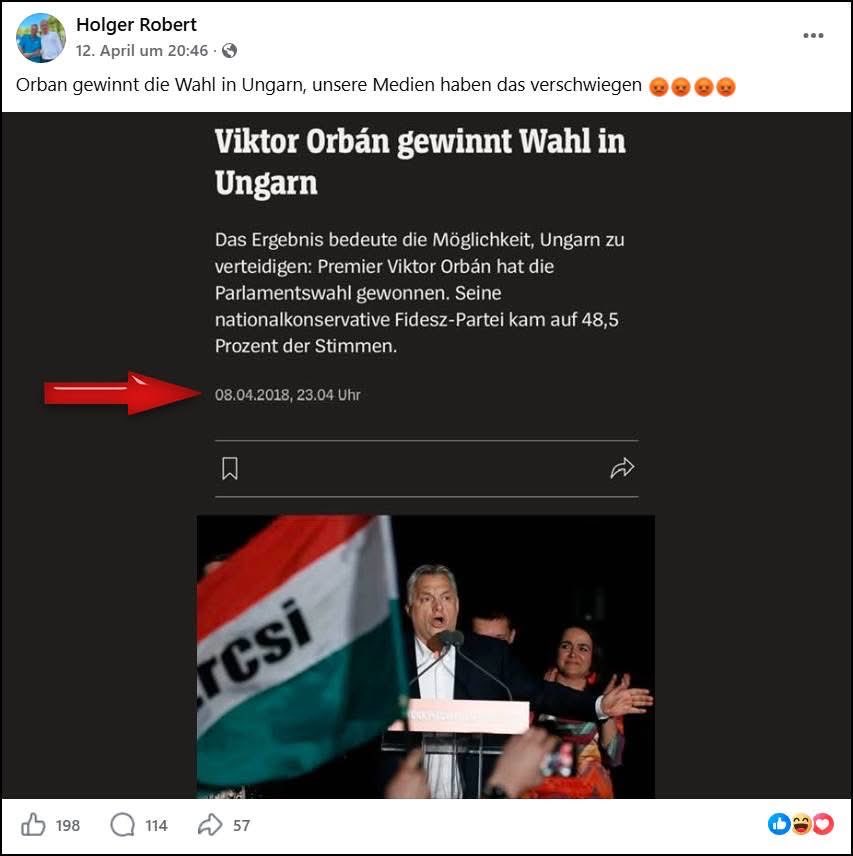 littlewisehen's tweet photo. Die Manipulationen und Lügengeschichten der #AfD werden immer alberner - aber für ihre naturtrübe Kundschaft reicht’s allemal…
AfD-Kommunalpolitiker Holger Robert teilt uns mit, dass Viktor Orban die Wahl gewonnen hat. Als Quelle dient ihm ein Spiegel-Artikel vom 08.04.2018. 🤡 https://t.co/OiQwNN5hEB