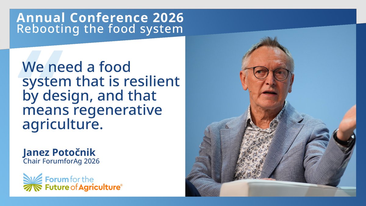 ForumForAg's tweet photo. Our Chairman, Janez Potočnik, opens #ForumforAg with a clear message on resilience. Join us live: https://t.co/UT9Bat9p2I https://t.co/XMvEB0cBPe