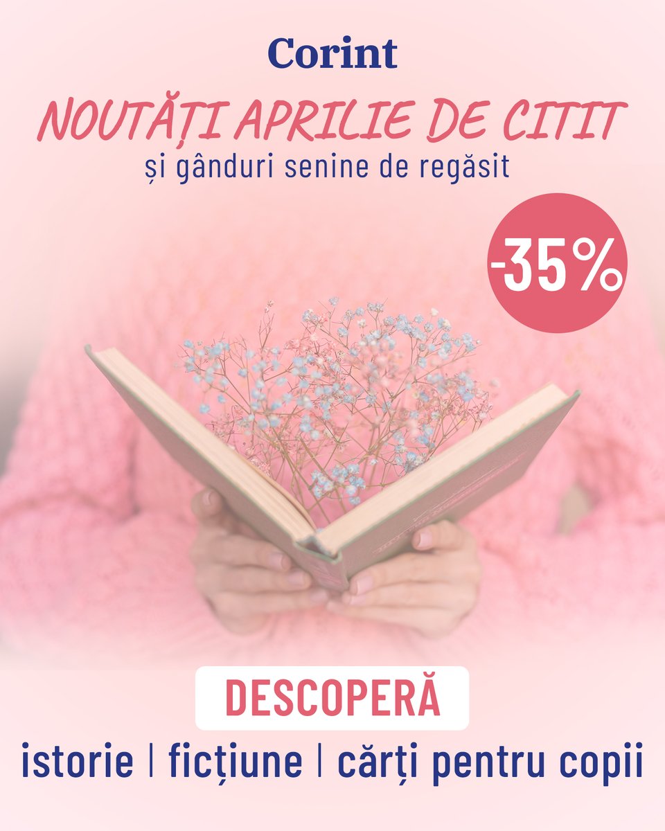 Corint_Logistic's tweet photo. În această lună am pregătit pentru tine și cei dragi cărți de istorie, romance, povești ilustrate pentru copii. Comandă printre primii cele mai recente cărți de ficțiune și nonficțiune cu preț promoțional de 35% reducere! https://t.co/MxqvW6PBPM