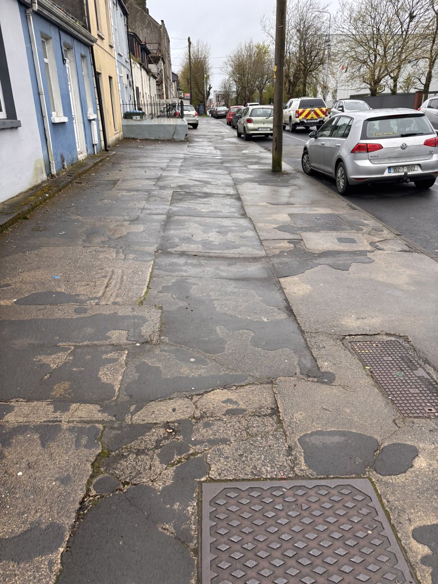 WalkThree's tweet photo. The main artery into the City from Dublin Road. What an awful impression to give visitors. Footpath like this 20 years. Holy bloody disgrace @moranjohna1 @ElenaSecas @elisaodonovan @willieodeaLIVE @Limerick_Leader @limerickpost https://t.co/XwhQiTNwLZ