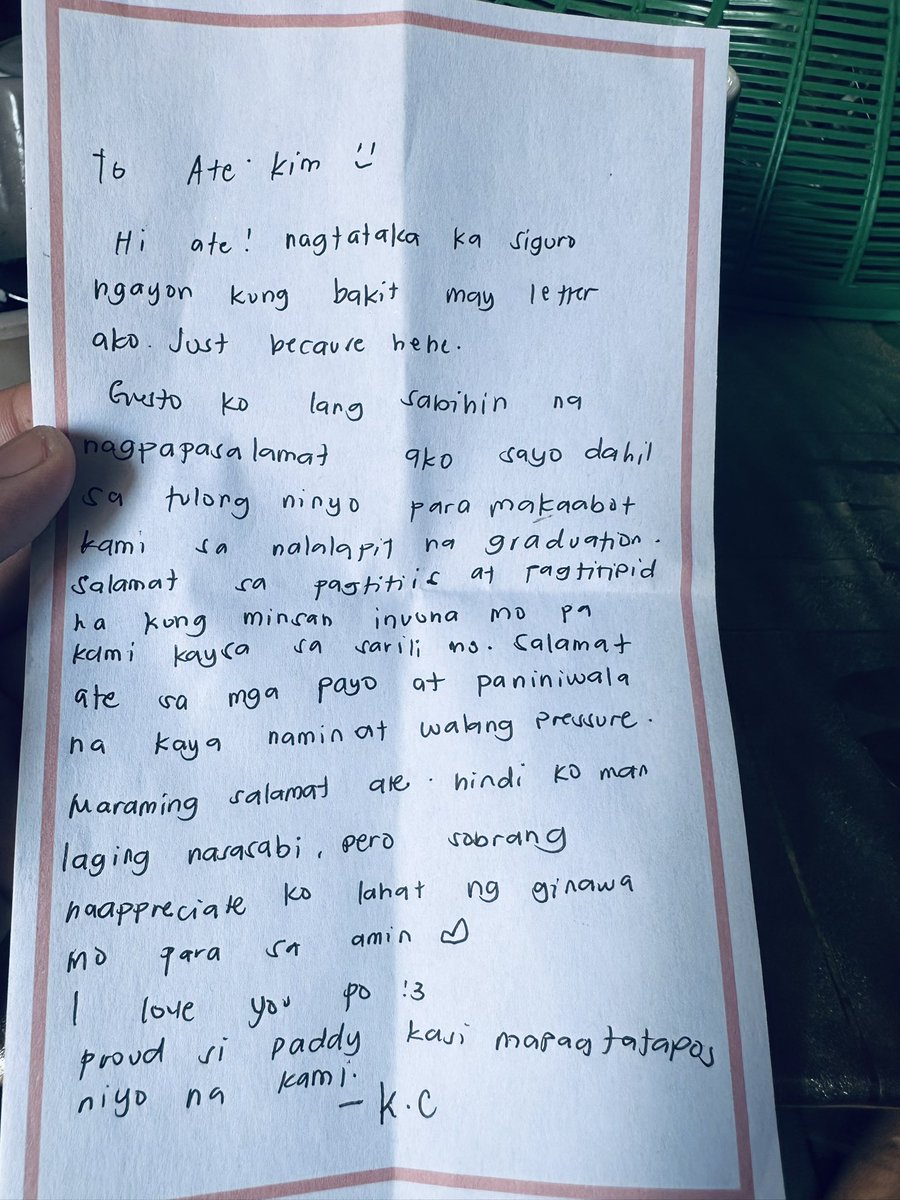 chinitakimmay's tweet photo. Just because letter from my lil sister https://t.co/FhUuCA6HDG