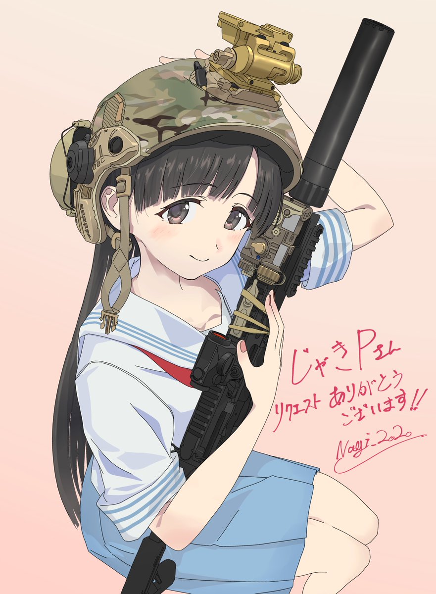JackyGun3210's tweet photo. 叢島なぎ先生に小早川紗枝ちゃんを描いていただきました！
最高です。ヘルメットと銃の描き込みがヤバいです。そして顔が超可愛い
この度は本当にありがとうございました、家宝にします。
https://t.co/dRwDusfG92 https://t.co/4J2ndSKBpO
