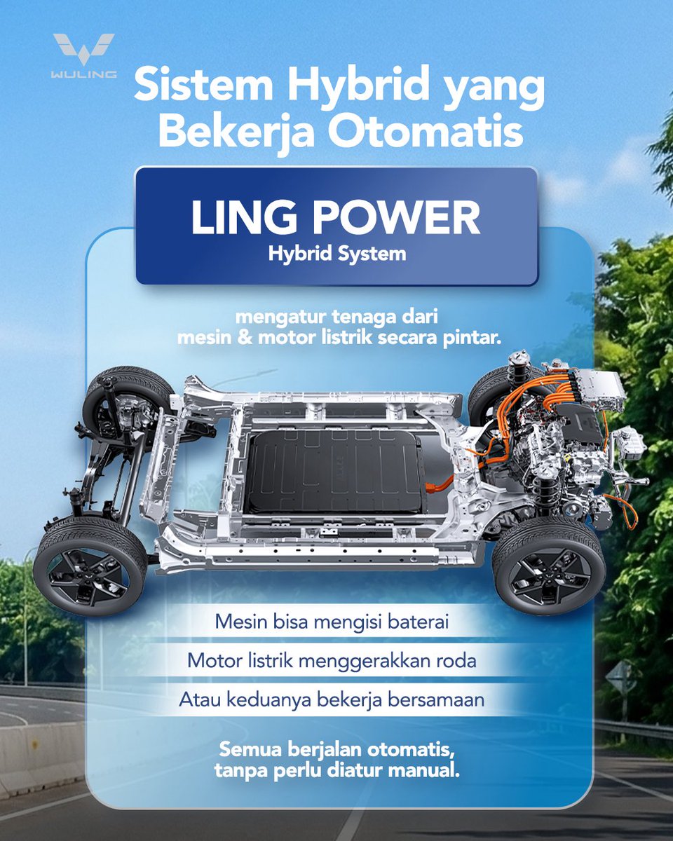 WulingMotorsID's tweet image. Lewat Ling Power Hybrid System, semuanya bisa berjalan lebih adaptif &amp;amp; otomatis, tanpa harus kamu atur secara rumit.

Hasilnya, pengalaman berkendara jadi terasa lebih praktis, efisien &amp;amp; tetap nyaman di berbagai kondisi.

#WulingMotors #DriveForABetterLife #Darion #Eksion