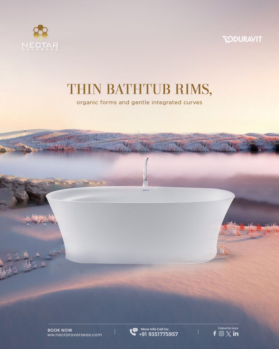 nectaroverseass's tweet image. THIN BATHTUB RIMS, organic forms and gentle integrated curves

📍Shop No. 67, Gangaram Nagar, New Aatish Market, Shanthi Nagar, Mansarovar, Jaipur, 302020

Shop Aspiration Collection nectaroverseas.com
.
#Duravit #nectaroverseas #interior #interiordesign #sanitaryware
