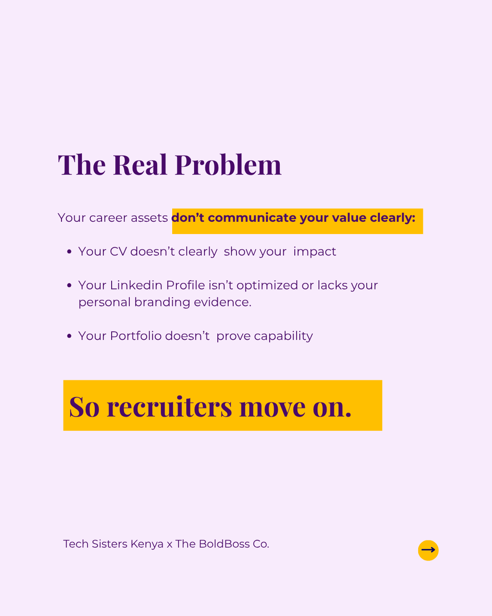 TechSistersKE's tweet photo. In 30 days, transform one key career asset (CV, LinkedIn, or Portfolio) into a job-ready tool aligned to a real opportunity so you can position yourself more competitively for interviews.
🧵 https://t.co/LQlZYD3TRB