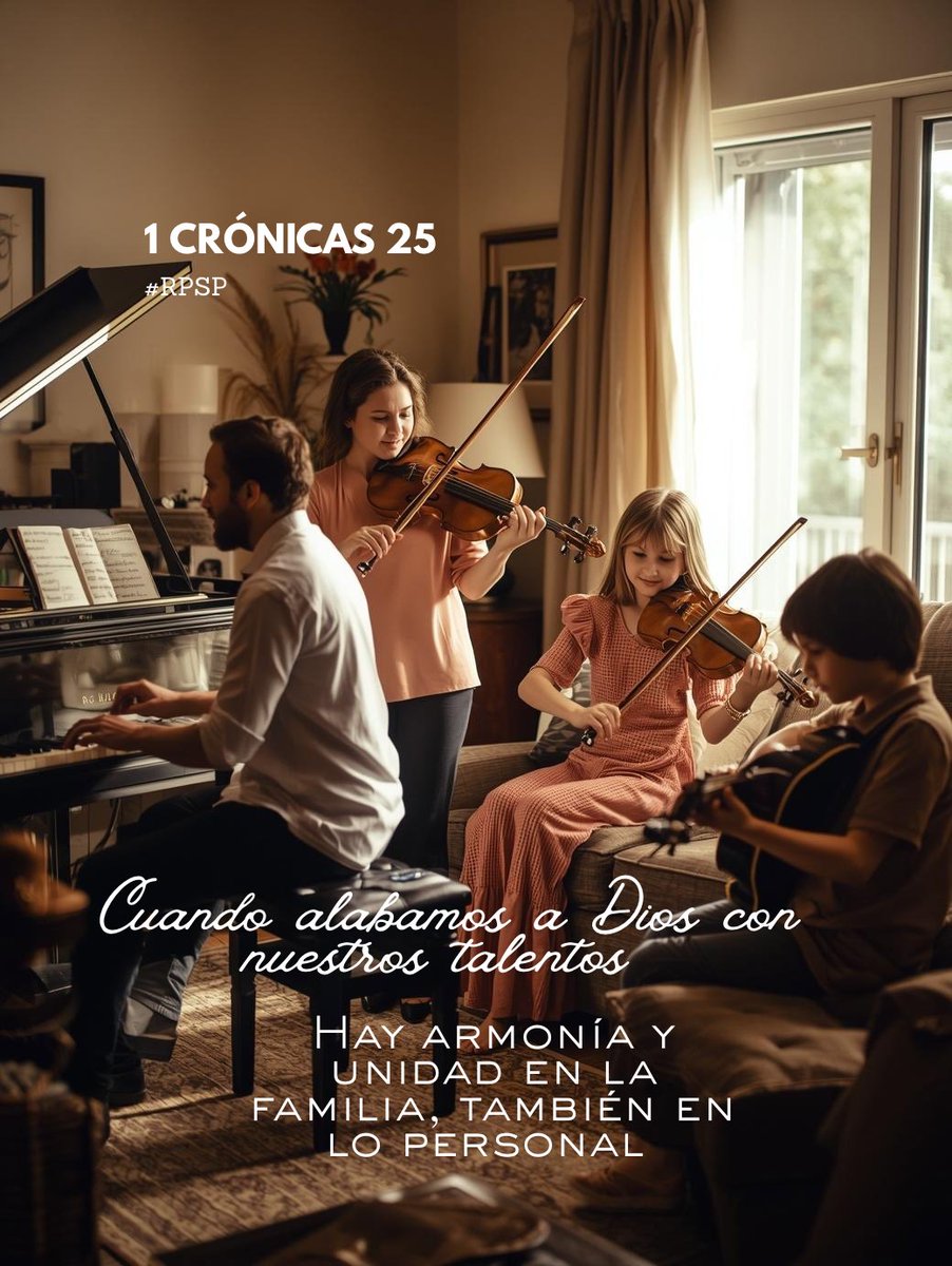 #1Crónicas25
6 Y todos estos estaban bajo la dirección de su padre en la música, en la casa de Jehová, con címbalos, salterios y arpas, para el ministerio del templo de Dios.

Usar el talento que Dios nos regaló para alabarlo, será siempre gratificante, hay bendición.
#rpsp