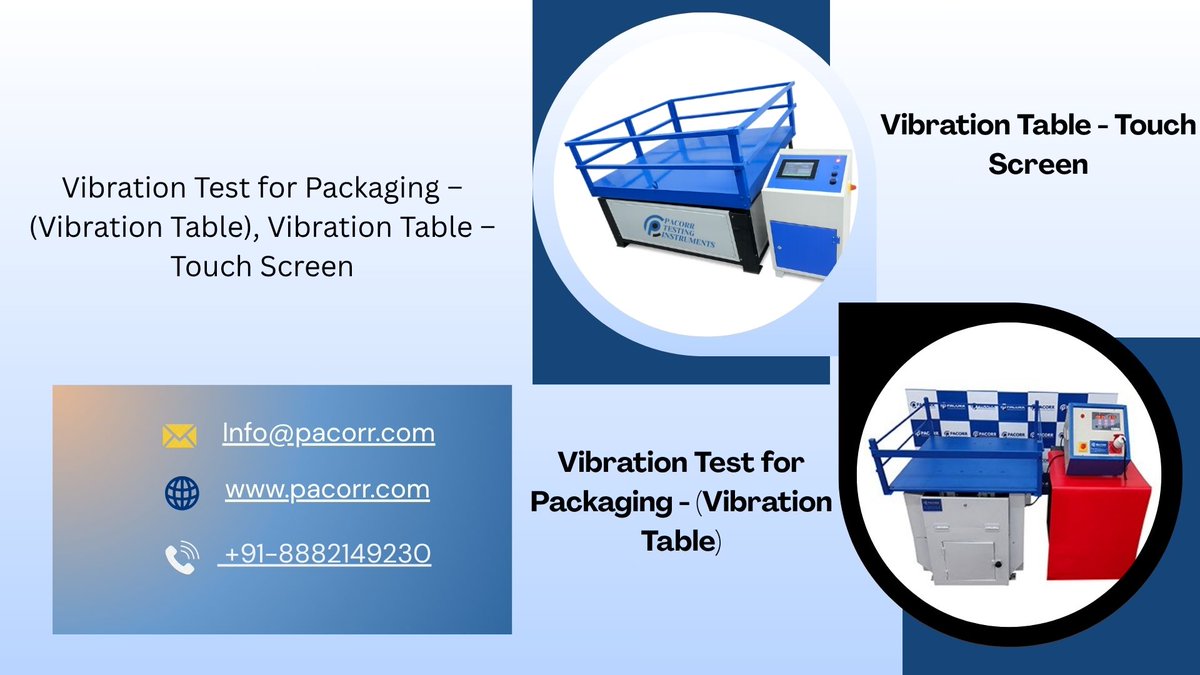 pacorr_testing's tweet image. Protect Your Products in Transit!

Ensure your packaging can handle real-world vibrations with advanced Touch Screen Vibration Tables.
✔️ Reduce damage
✔️ Improve durability
✔️ Deliver with confidence
🌐 pacorr.com
#VibrationTesting #PackagingQuality #ProductSafety