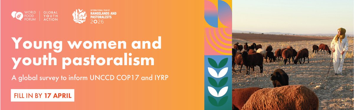 ngo_step's tweet photo. Join the global survey to capture the perspectives, priorities, and experiences ofyoung pastoralists,
youth from pastoralist families and communities, and
youth supporting pastoralist and rangeland communities.
https://t.co/KercB9VneA
@IYRP2026 https://t.co/vnniK8bpDW