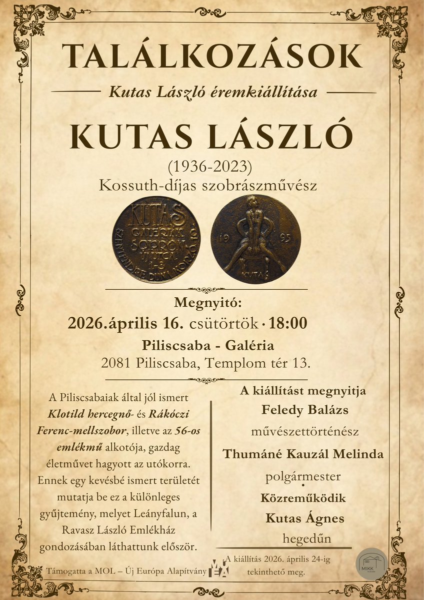 AndreaGerak's tweet image. #kiállítás #exhibition #concert #koncert
Végre újra játszunk együtt #Fililibi🎻🎶

Kutas László Kossuth-díjas szobrászművész (1936-2023.) emlékkiállításán találkozhattok velünk:

Piliscsabai Művészeti Galéria (Templom tér 13.)
Április 16. 18:00

Fogadjátok szeretettel ezt a