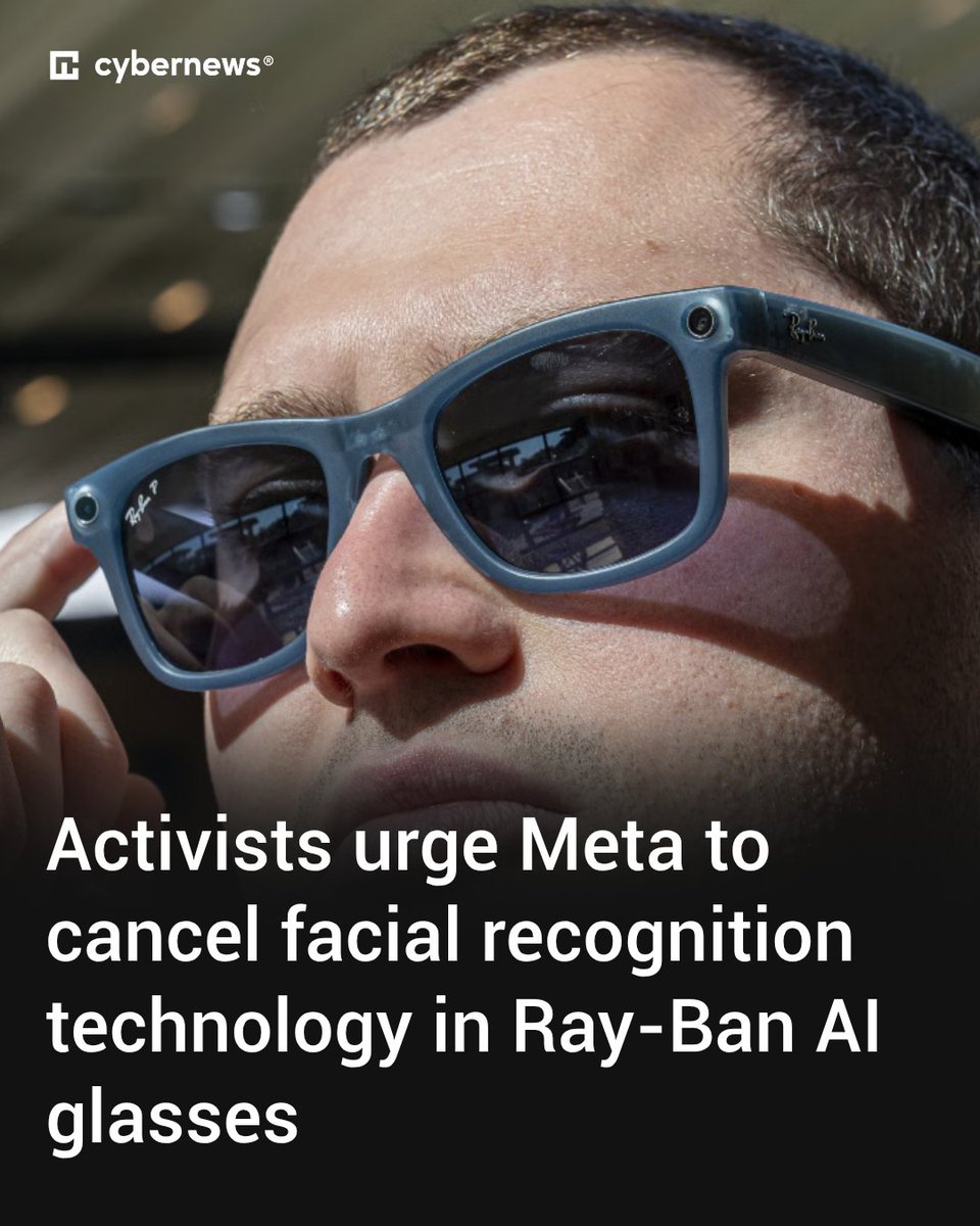 Cybernews's tweet image. Outrage is rising. Learn more: cnews.link/meta-ray-ban-a…

#Meta #AI #tech