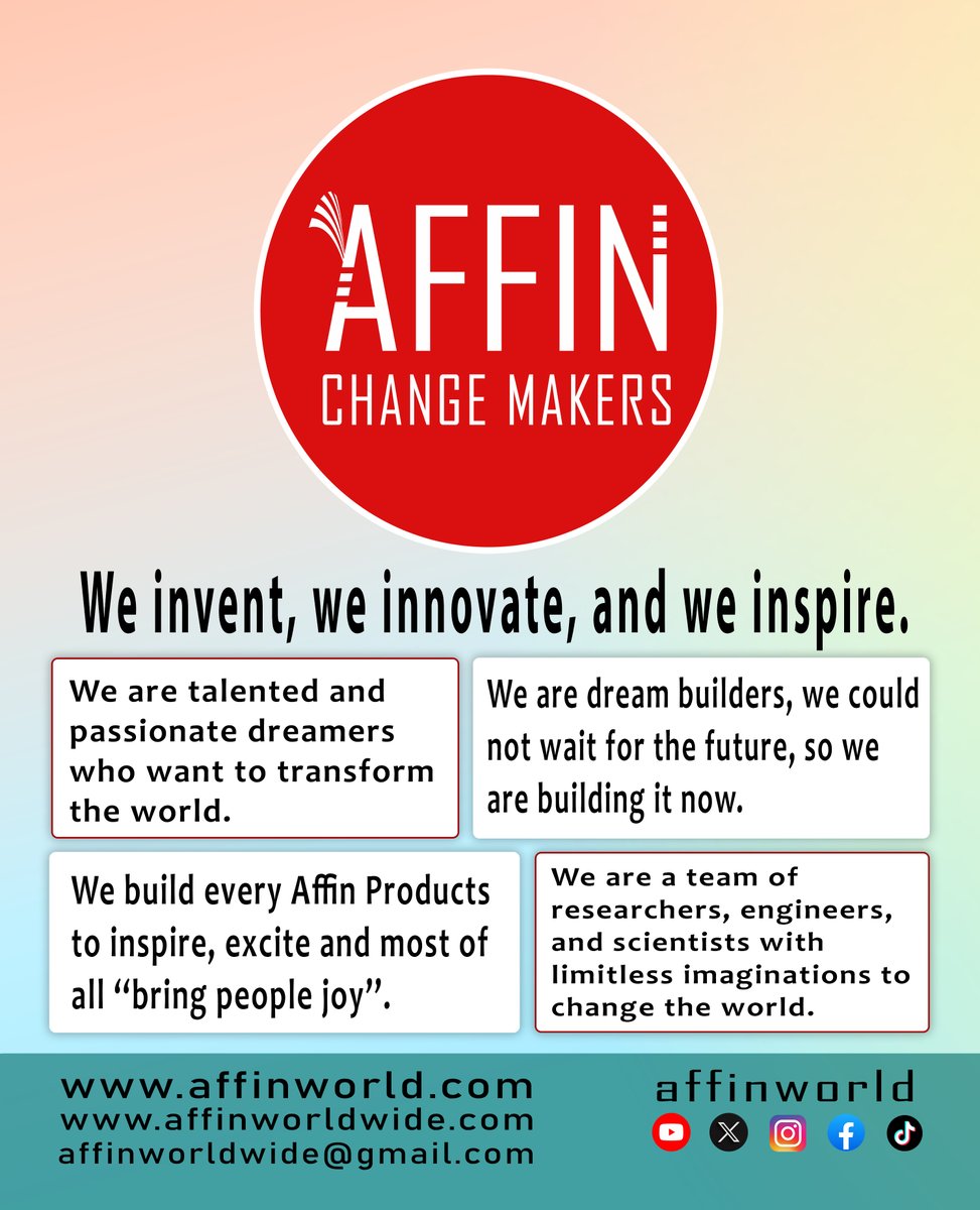 AffinGroups's tweet image. We are dream builders, we could not wait for the future, so we are building it now.

#affinworld #multisector #fypシ゚ #explore #affinfoundation #affinworldwide