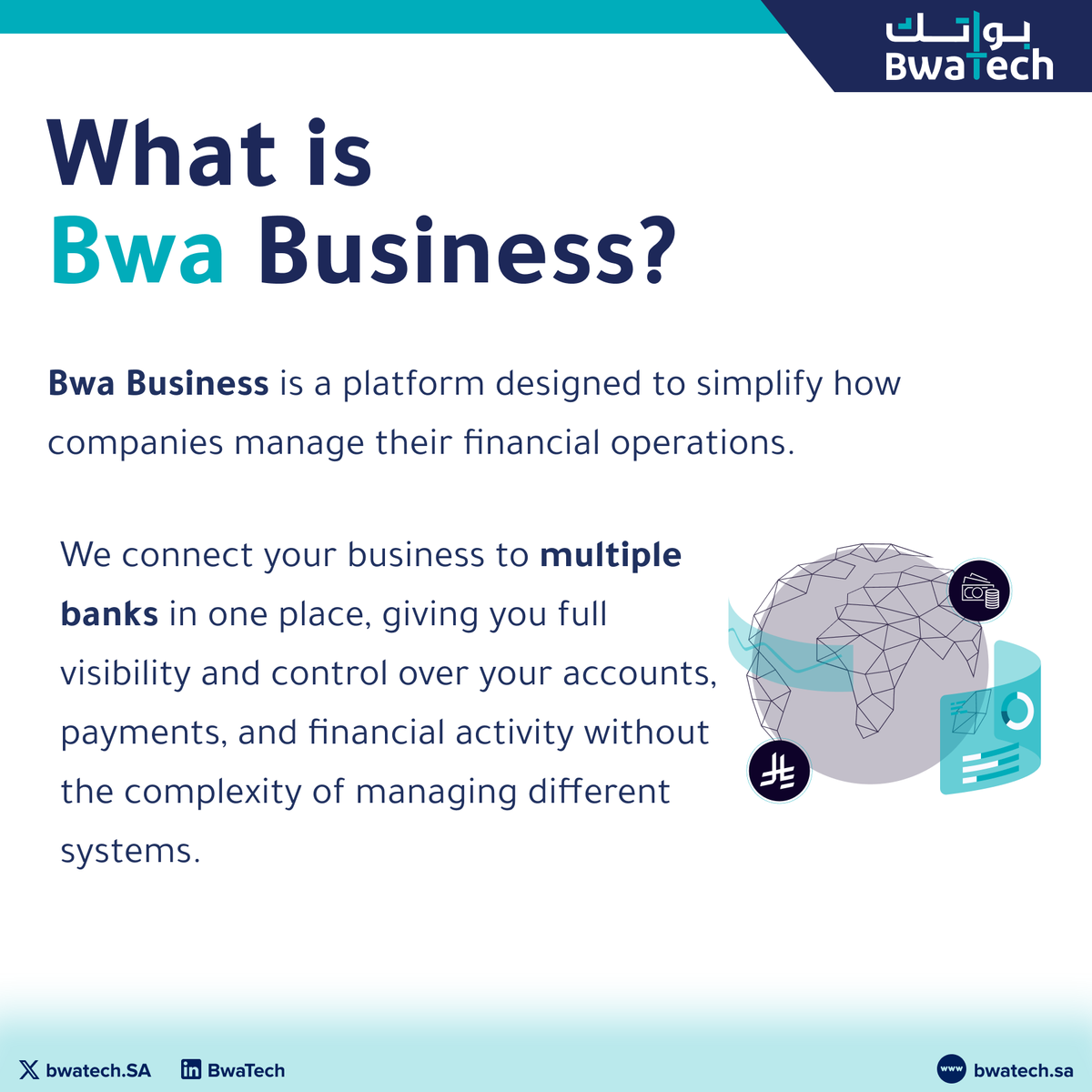 bwatechSA's tweet photo. The Ultimate Financial Hub for Your Business 💻 

Discover how to simplify, streamline, and take full control of your financial operations. 💡 

Learn more: https://t.co/9xDxH22I7f https://t.co/KWM8ZUzBMu