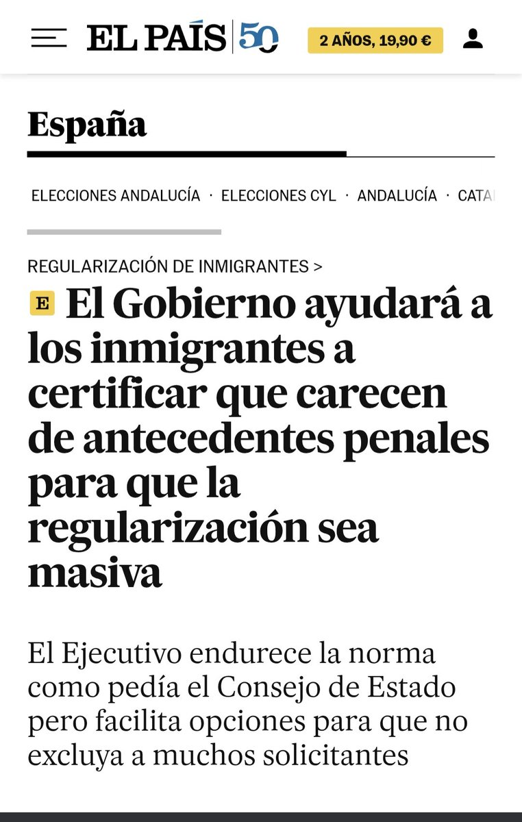 El titular es falso: no se ha endurecido el control de antecedentes penales como exigía el Consejo de Estado.

Además, encargar a Correos y a otras empresas la tramitación de regularizaciones masivas es un coladero y una irresponsabilidad institucional. 
Los españoles pagarán las