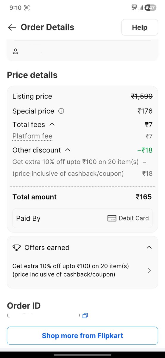 ubaidullah46's tweet photo. Flipkart is big brand &amp; still they steal consumer money,i have ordered of 165rs,On cancelation they refund 158rs,7rs have deducted as platform fee,non refundable,this how flipkart is doing scam,strict action shall be taken @jagograhakjago  @RahulGandhi @BBCIndia @VarshaEGaikwad https://t.co/OmVLHDtAj7