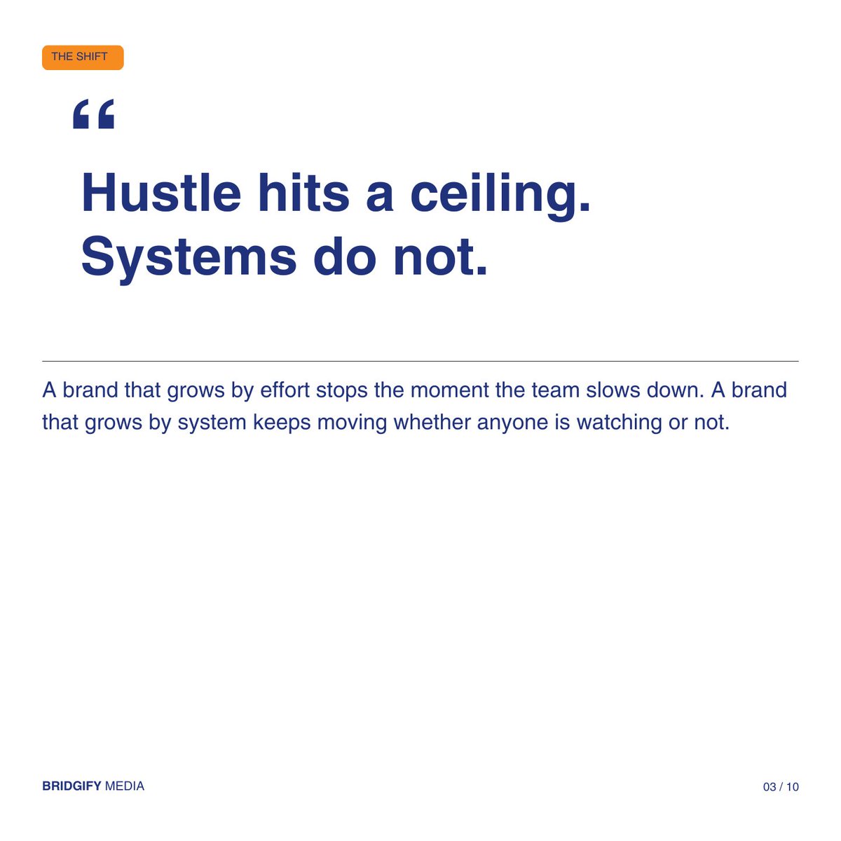 bridgifyy's tweet image. There is a version of growth that runs on pure effort.

Post more. Engage more. Try more platforms.

For a while it works.

Then it stops.

Not because the effort dried up.
Because effort without architecture always hits a ceiling.

#bridgifymedia #DigitalRevolution