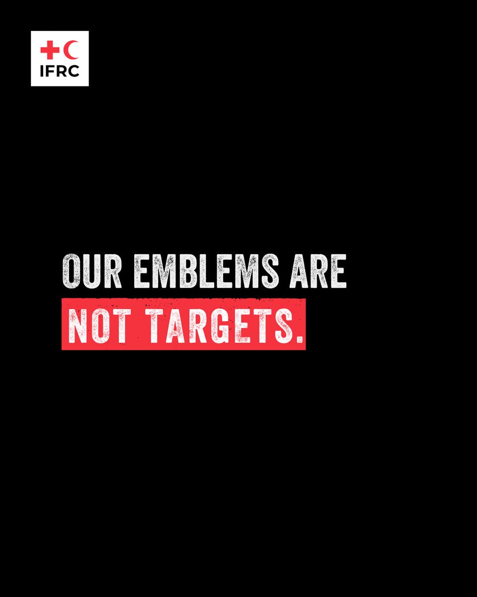 The Red Cross and Red Crescent emblems are meant to protect people helping others. Under international humanitarian law, they are recognized as symbols of neutral and impartial humanitarian action. Any attack against these emblems, or against the people who wear them, is