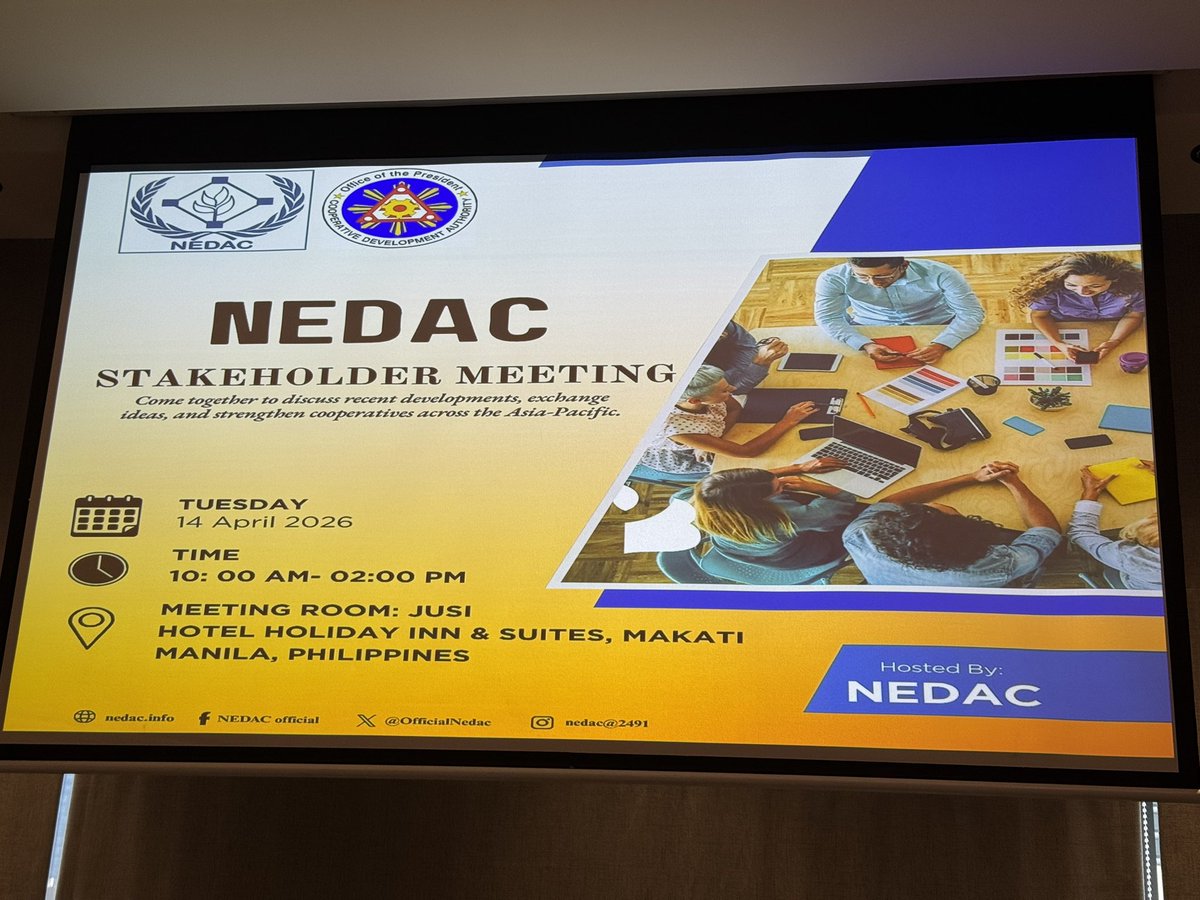 UnatiBharat's tweet photo. NEDAC Stakeholder Summit, Philippines 

From policy to partnerships, collaboration is shaping the future of cooperatives.

Proud to share @jsaroop07 Founder &amp; Director, Unati Cooperative also participated, representing India globally.

#NEDACPhilippines  #UNATI #IYC2026 https://t.co/1mlLAzWsR2