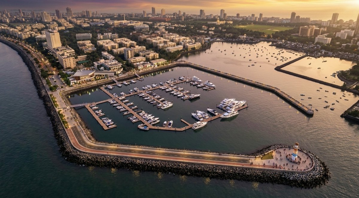 cbdhage's tweet image. Rashmi development private limited Applied for CRZ Clearance for Construction of Inland Water Transport Terminal-Development of Marina at Cuffe Parade #Mumbai, Maharashtra.
3D Image AI gen only for RP.