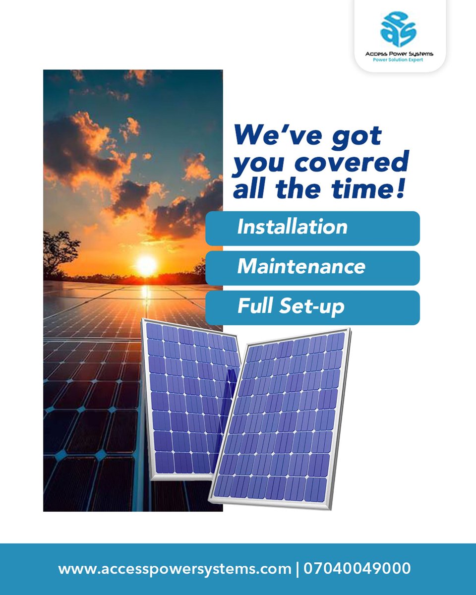 accesspower_sys's tweet image. We don't just sell you solar panels &amp;amp; disappear. We're with you from the very first consultation to full installation &amp;amp; we stay with you through every maintenance check &amp;amp; system upgrade

Call or send a DM for free consultation 

#AccessPowerSystems #solarpanels #solarinstallation