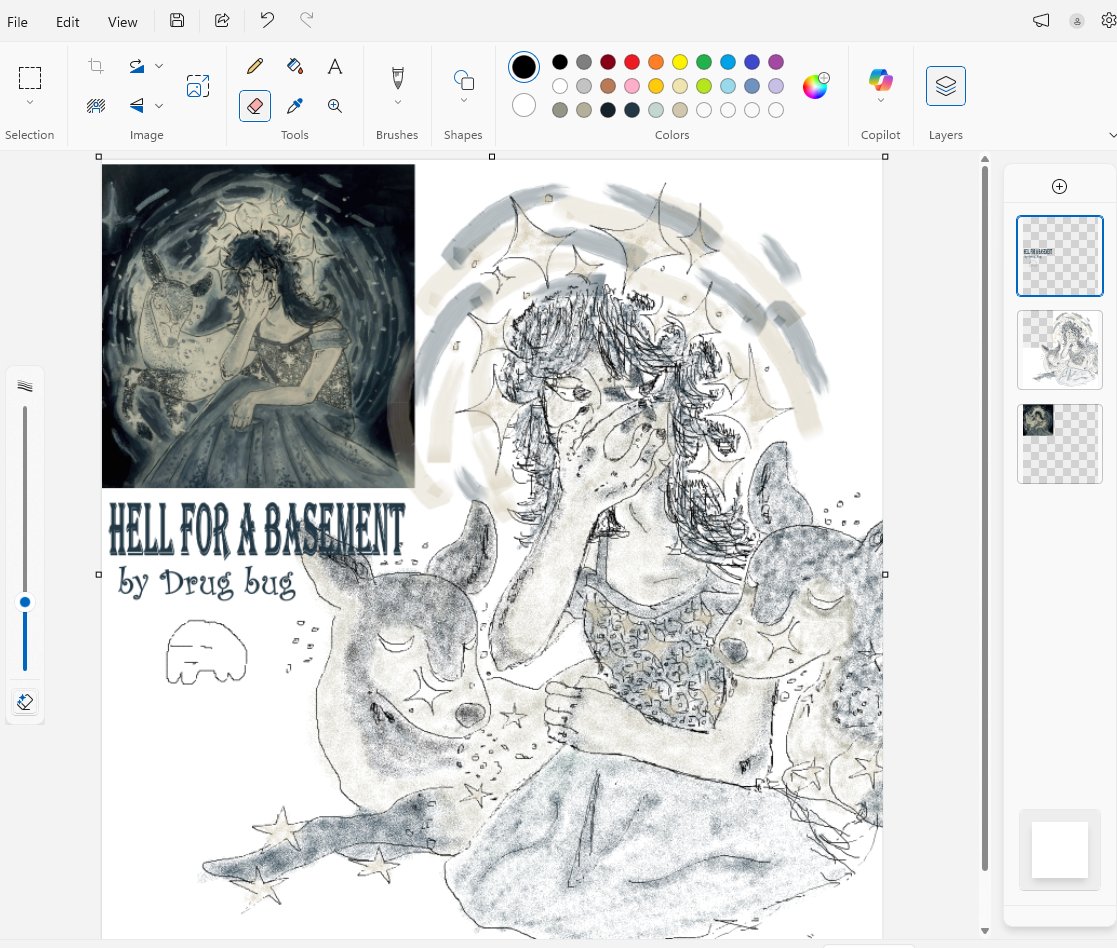 evilfish3s's tweet photo. little redraw of the album cover of "Hell for a basement" by drug bug, ts the most beautiful album eva man beautiful 🥹🥹 https://t.co/y01cetOP3I