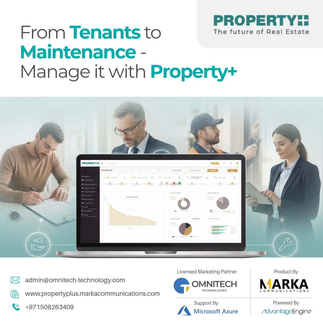 OmnitechT4993's tweet photo. Your properties. Your tenants. Your peace of mind. 🔑🔧 Property+ — The Future of Real Estate Management.
💻 Explore now → https://t.co/OYY7VGDoMB
#RealEstateSoftware #TenantManagement #MaintenanceManagement #LeaseManagement #PropertyDashboard #RealEstateUAE #PropTechSolutions https://t.co/En1djhMSpC
