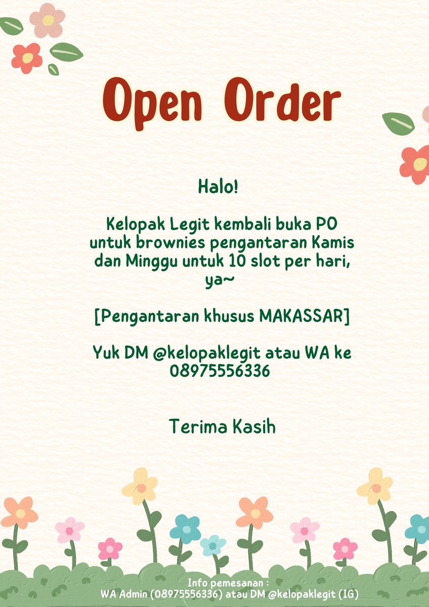 nocturnesphere's tweet photo. [HELP RT] 

Halo, small businessku @/kelopaklegit  lagi open PO untuk Brownies yaaaa based on MAKASSAR

Pengantarannya Kamis dan Minggu~ berikut menunya yaaaa. Aku juga menerima pesanan snack box dan variasi pudding pyrex untuk hantaran/ultah. 

Terima kasih~ https://t.co/C2K0tOl5PE