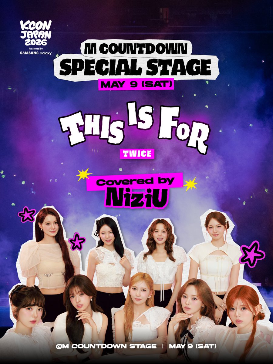 NiziU will perform a special cover of TWICE’s “THIS IS FOR” at the M COUNTDOWN stage during KCON Japan 2026 on May 9.

#NiziU <a href="/NiziU__official/">NiziU</a>