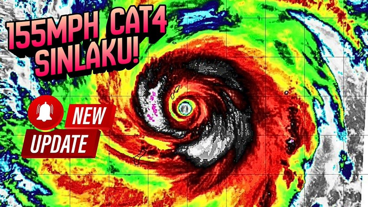 EalerTimothy's tweet photo. 🚨 BREAKING: Super Typhoon Sinlaku is nearing landfall in the Mariana Islands as a powerful CAT 4. Max gusts up to 190mph. If you're in the path, stay sheltered! Watch the full breakdown of the track and intensity here: https://t.co/aXi0M4BaLa #Sinlaku #TyphoonUpdate https://t.co/vW87dtMbSC