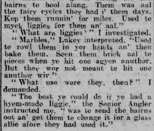 PeterMGilliver's tweet photo. @JHCPAL ‘Liggy’: noted. Here's an early use in the ‘marble’ sense, from the Sunday Sun of 13 Jan 1929. #ongoingresearch https://t.co/z6U6nmfktm
